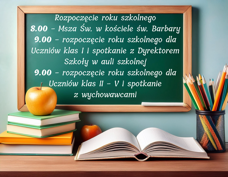 rozpoczęcie roku o godz. 9.00