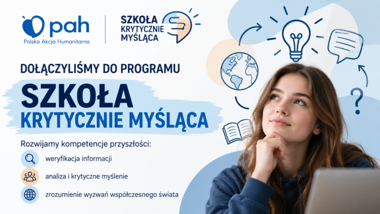 🧠 Dołączyliśmy do programu „Szkoła Krytycznie Myśląca”!